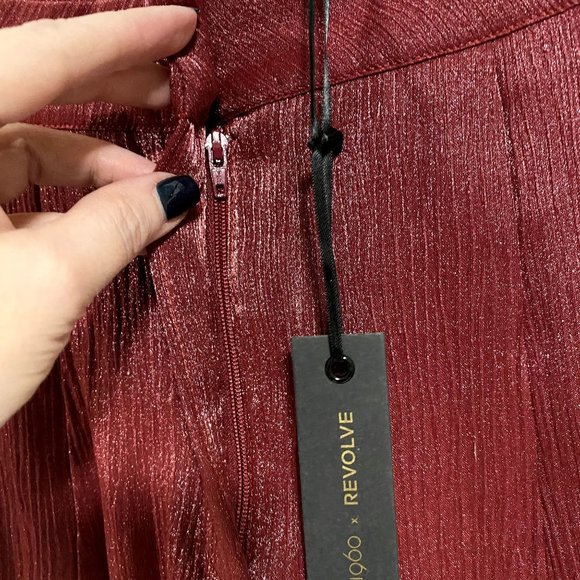 House of Harlow 1960 x Revolve Vincent Pant in Lurex Raspberry Red Size XS NWT - Picture 3 of 10